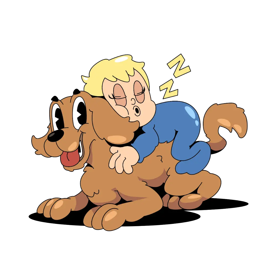 Infant - Baby Sleeping On Dog